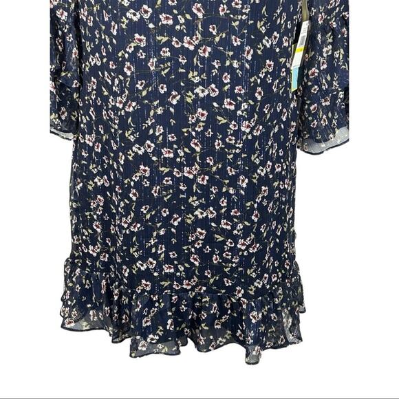 CeCe Luxe Floral Bohemian Ruffle Dress Midnight Bloom NWT Size M - Picture 5 of 14